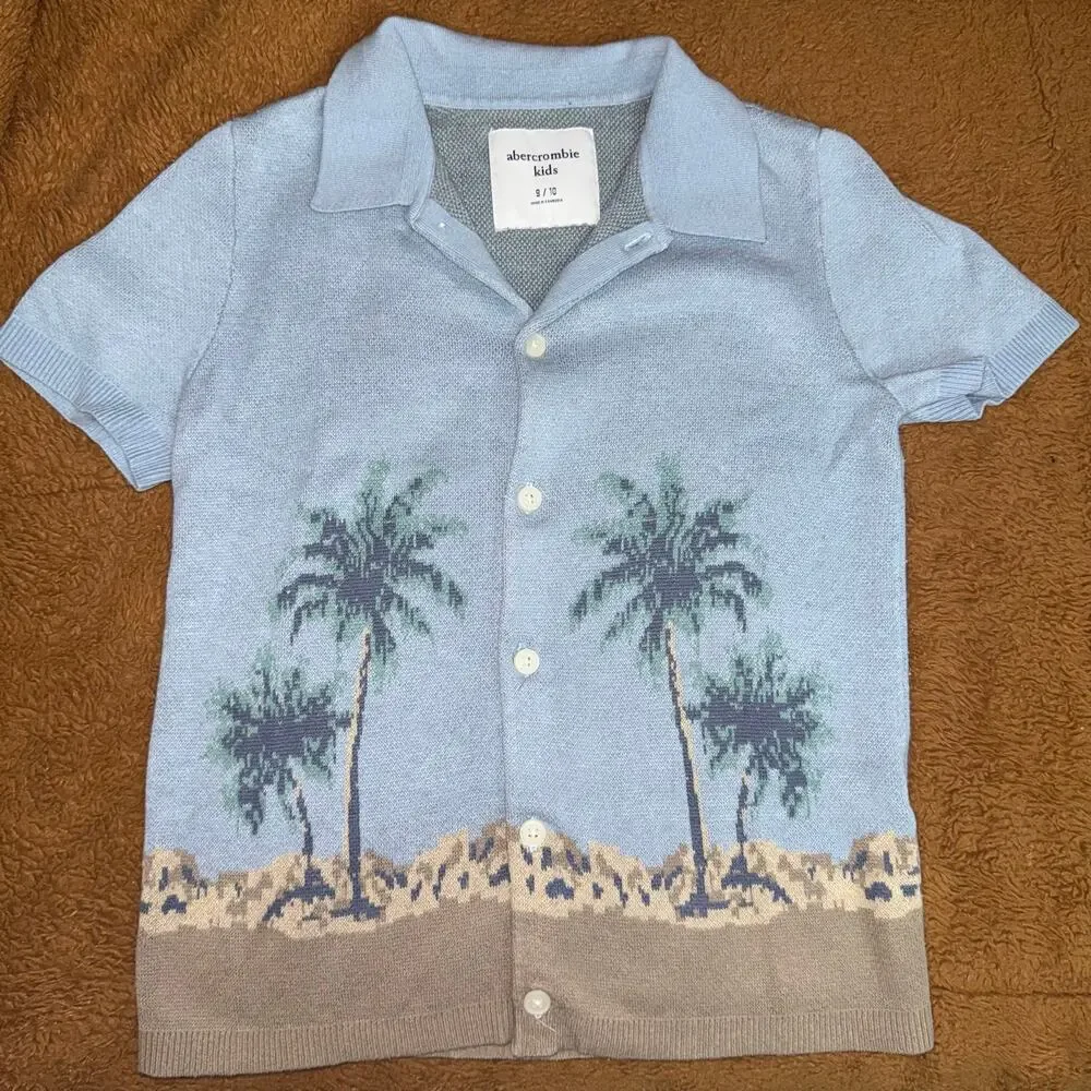 Abercrombie Kids 2 Knit Shirt & Linen Blend Pants Set Boys Size 9/10
